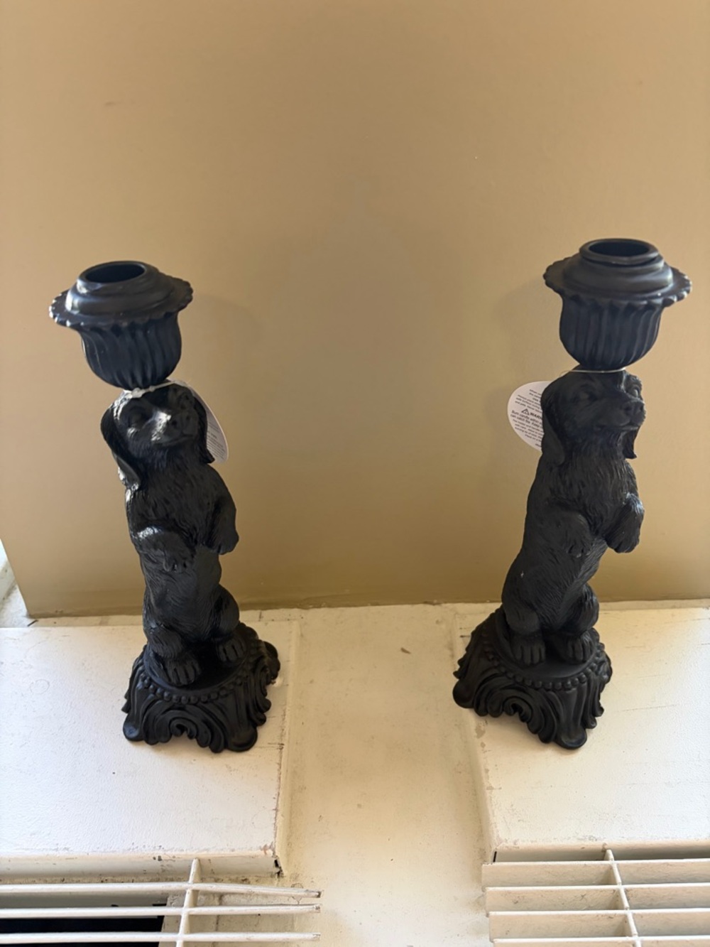 Pair of Dachshund Candlestick Holders